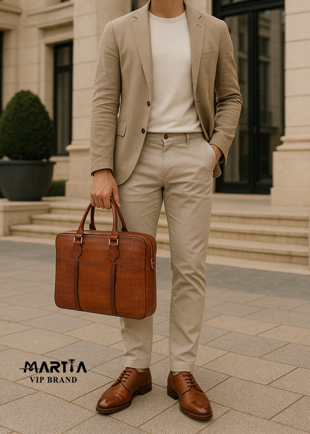 کیف چرم طبیعی کروکدیل مدل Carlotta