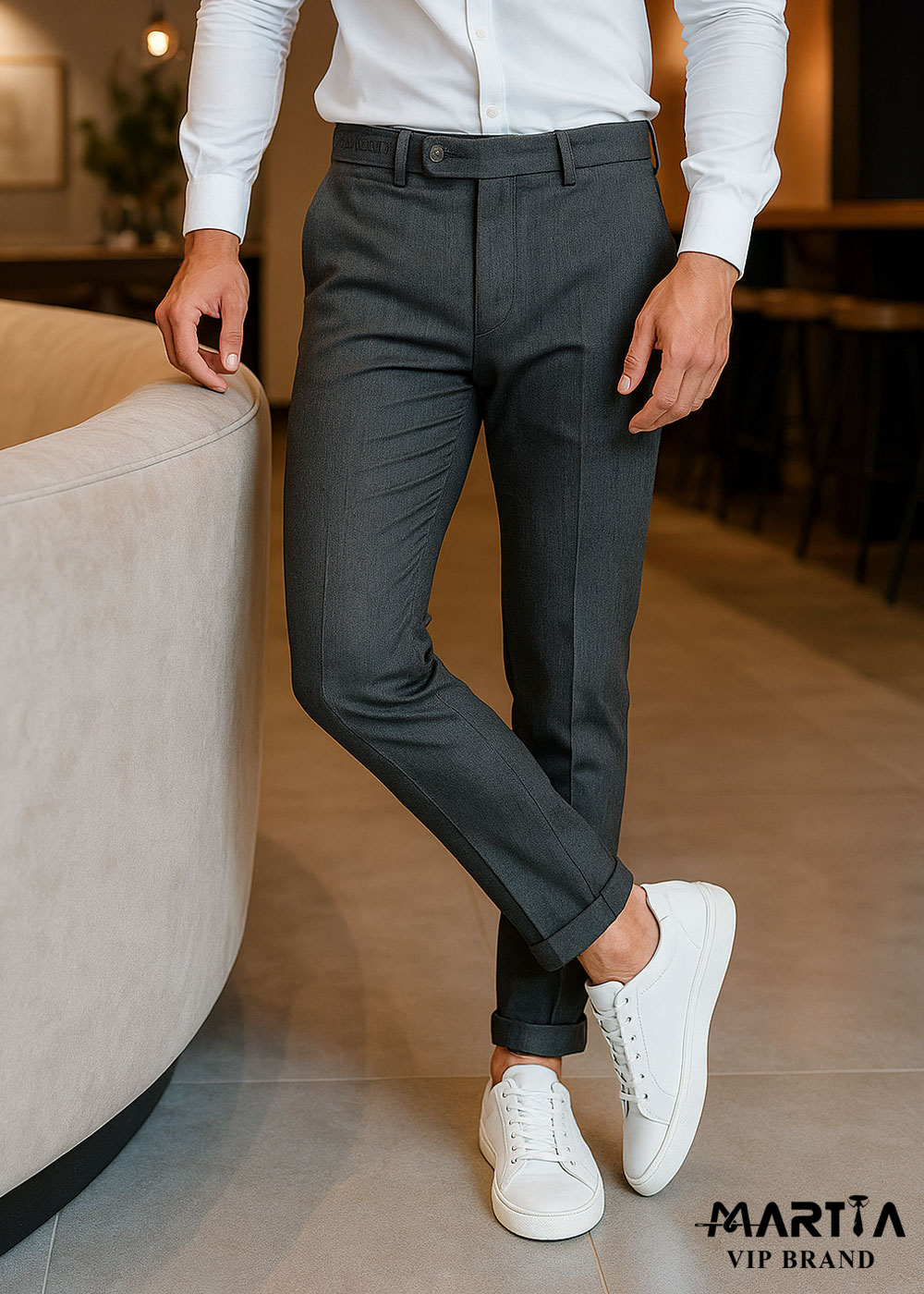 شلوار پارچه گاباردین طوسی