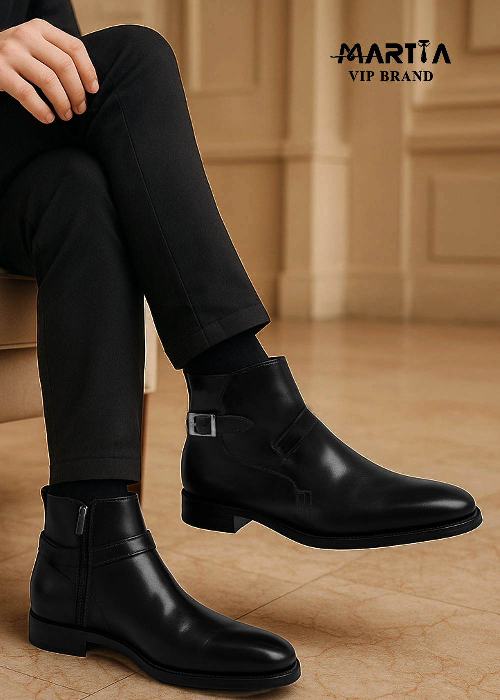 بوت تمام چرم بوفالو و زیره ایتالیایی کد 16