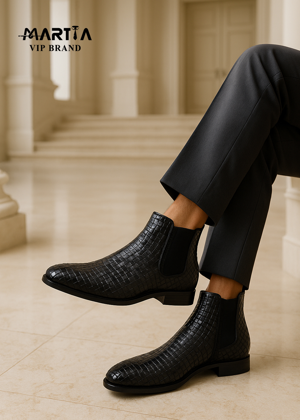 بوت تمام چرم بوفالو و زیره ایتالیایی کد 13