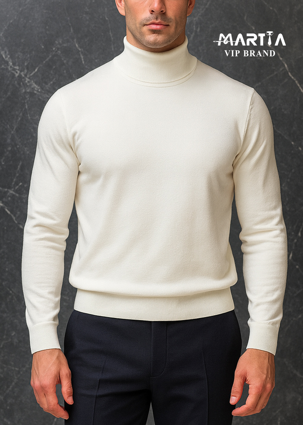 بافت یقه اسکی نخ پنبه کد 45