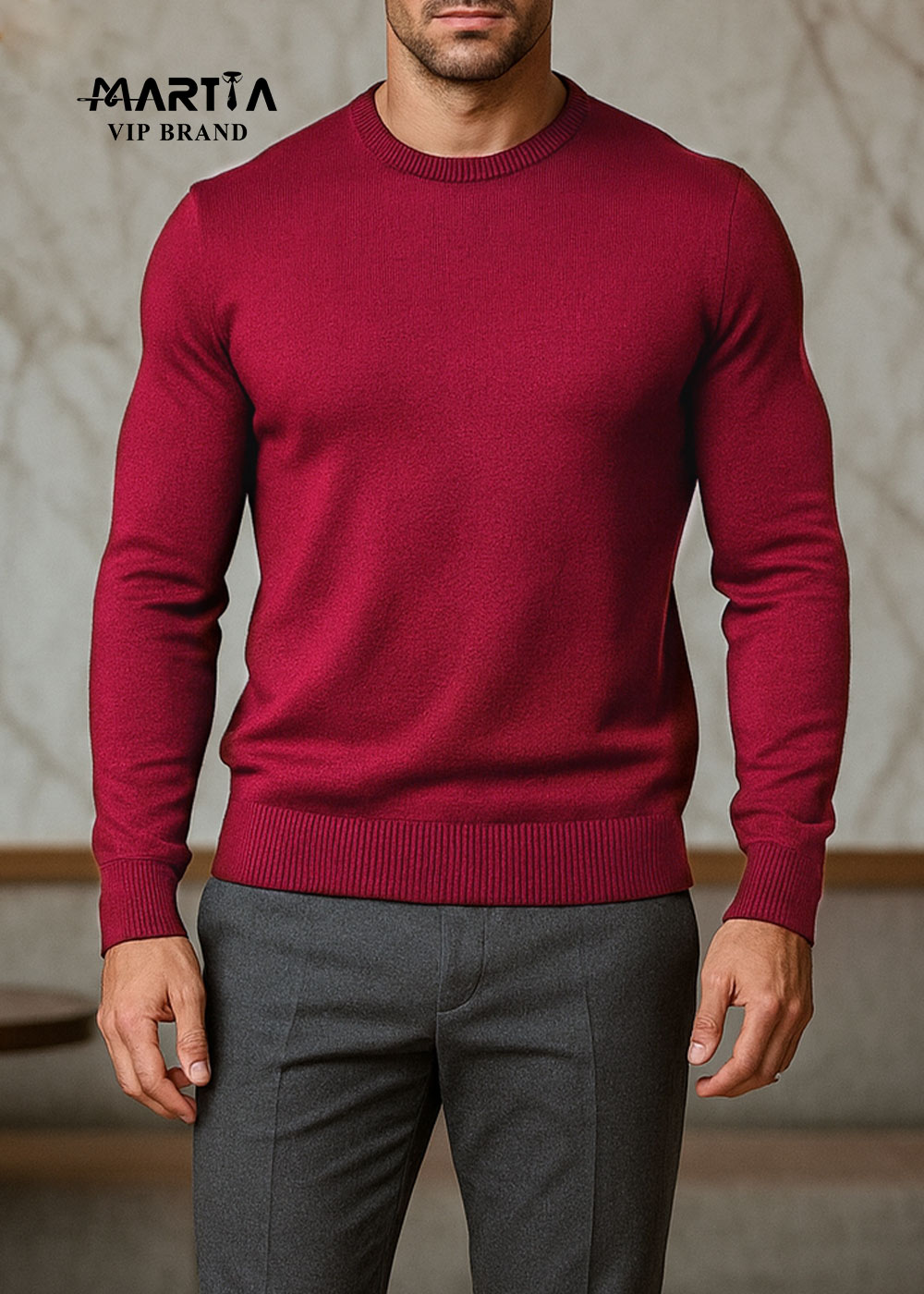 بافت یقه گرد نخ پشمی ایتالیایی کد 127