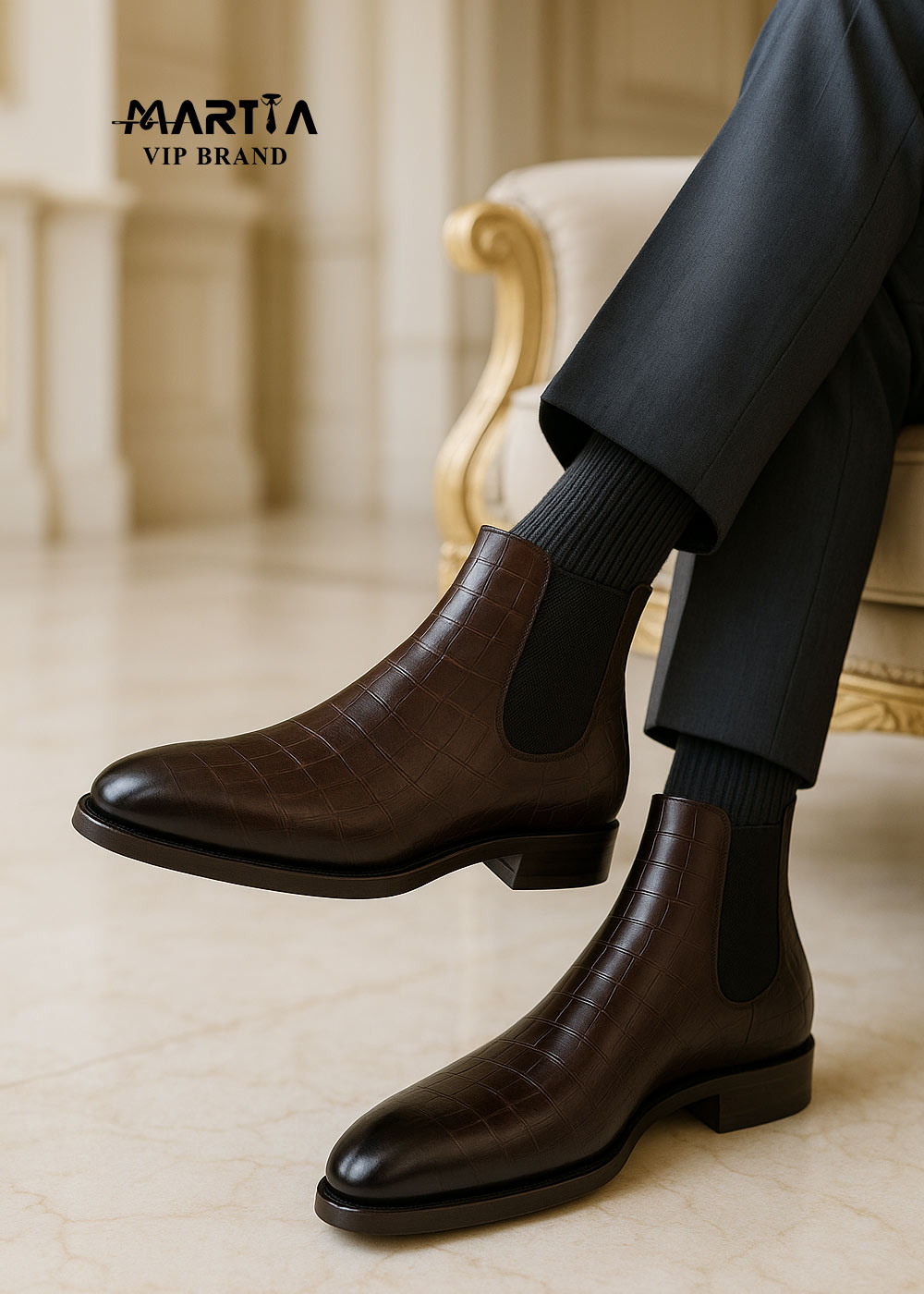 بوت تمام چرم طبیعی و زیره ایتالیایی