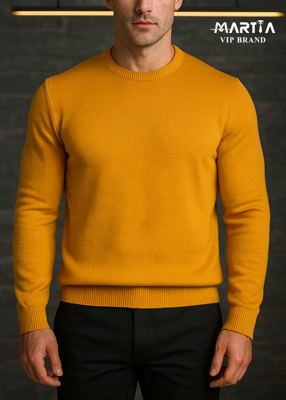 بافت یقه گرد نخ پشمی ایتالیایی کد 95