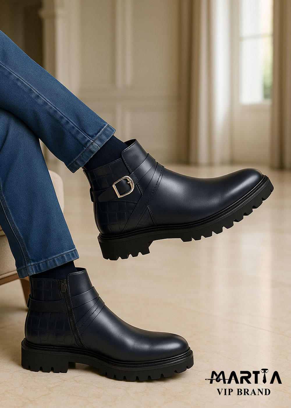 بوت تمام چرم طبیعی و زیره از برند ایتالیایی Extralight کد 10