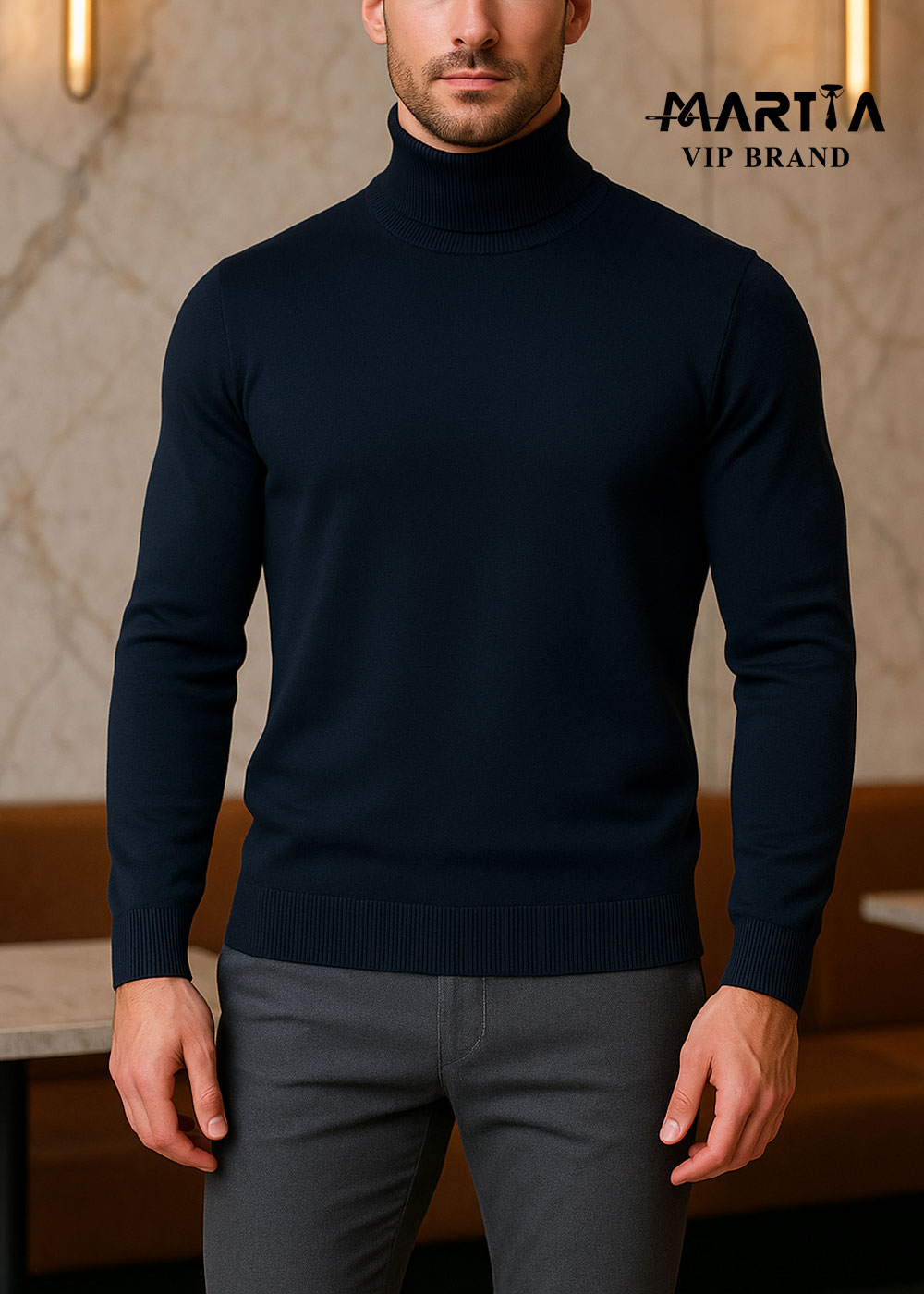 بافت یقه اسکی نخ پنبه کد 41