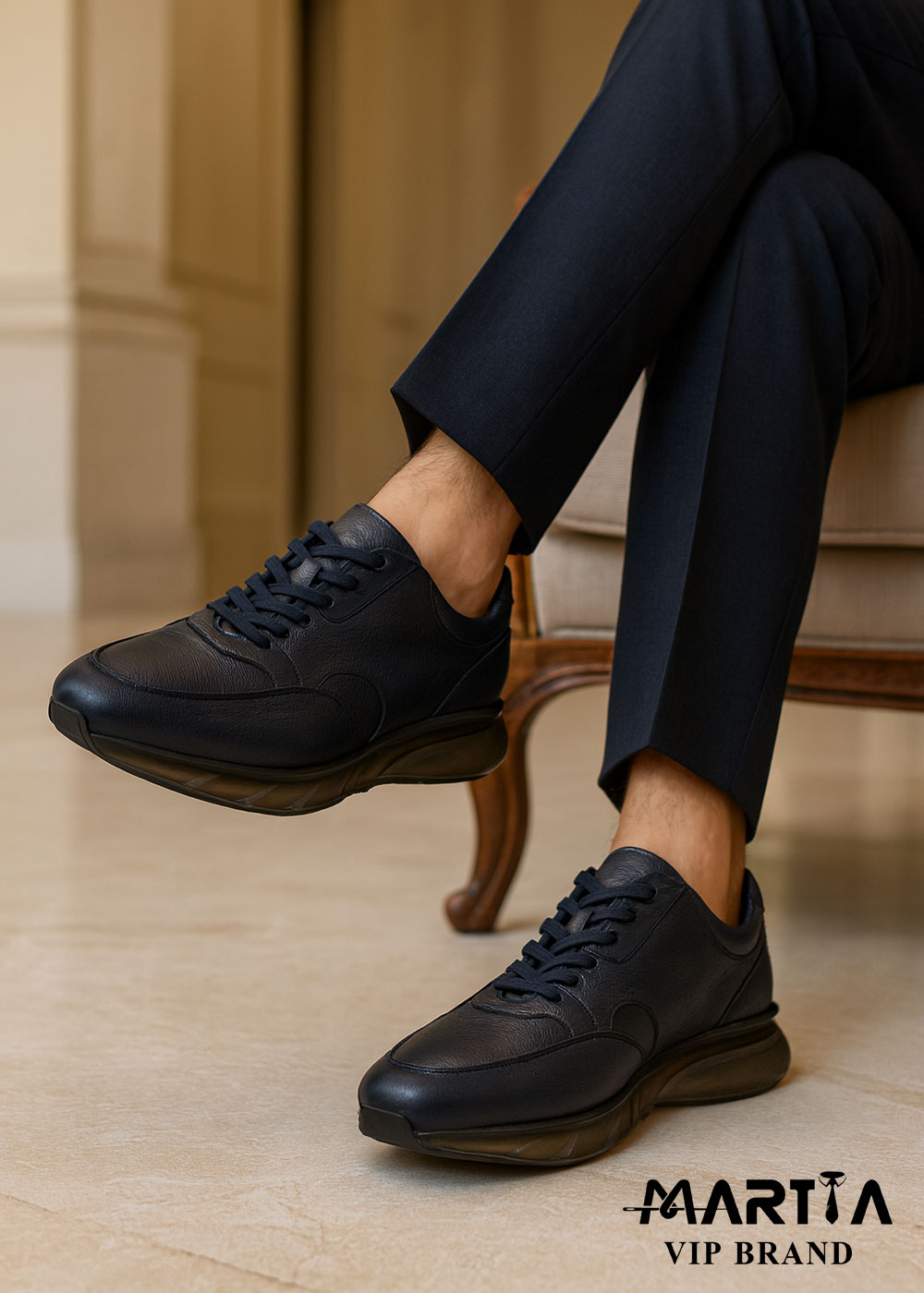 کفش رویه چرم لژدار