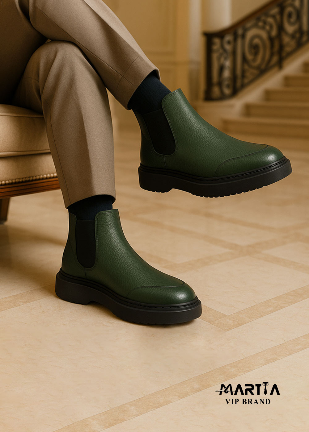 بوت رویه چرم طبیعی و زیره  اکسترالایت ایتالیایی کد 30