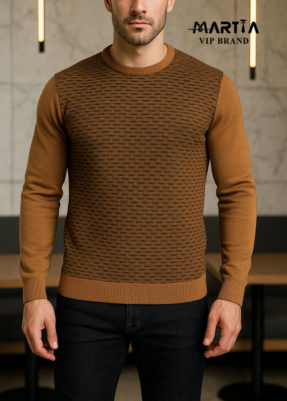 بافت یقه گرد نخ پشمی ایتالیایی کد 171