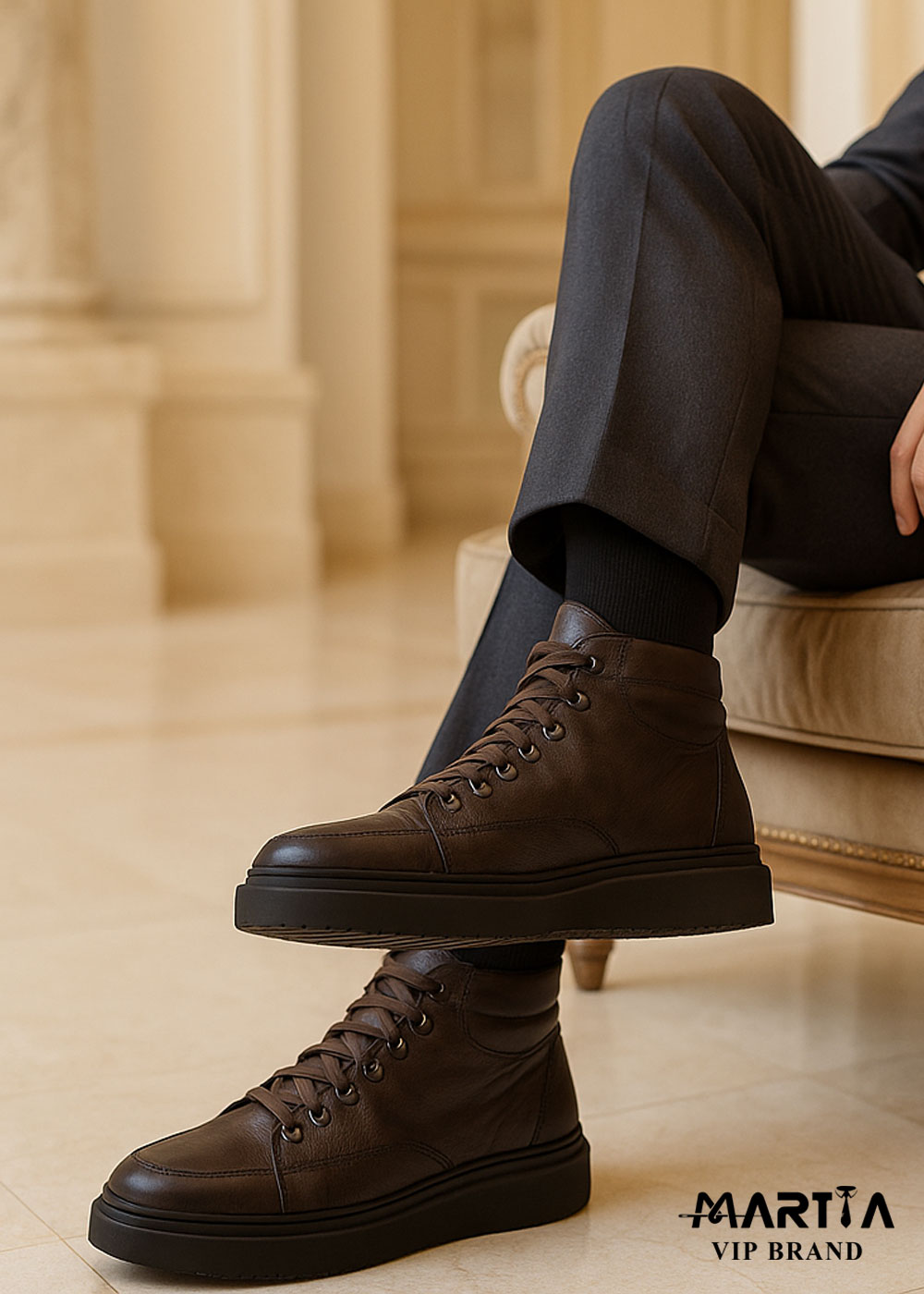 بوت رویه چرم طبیعی و داخل خز ایتالیایی  کد 33