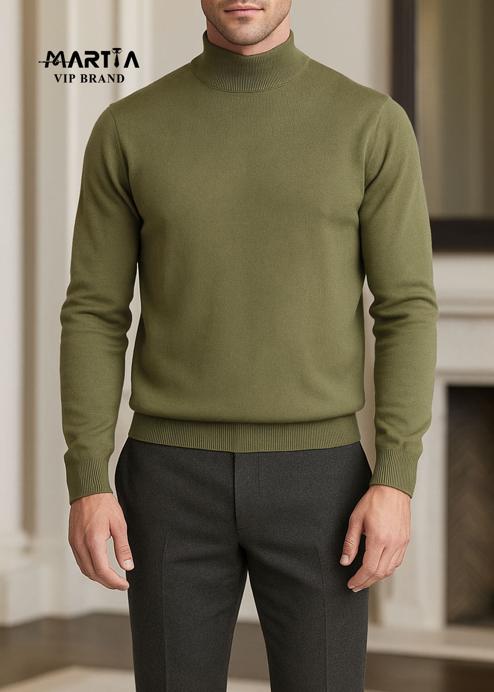 بافت یقه هفت سانت نخ پشمی ایتالیایی کد 143