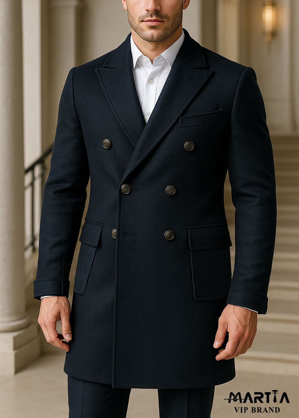 پالتو دبل برست جیب پاکتی