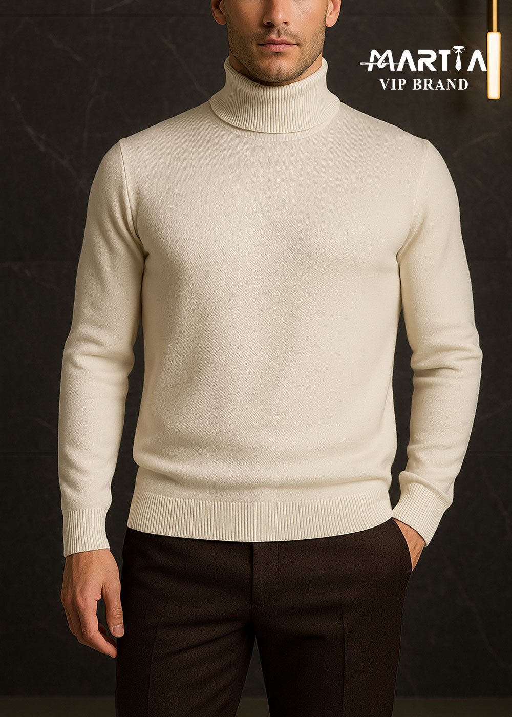 بافت یقه اسکی نخ پشمی ایتالیایی کد 117