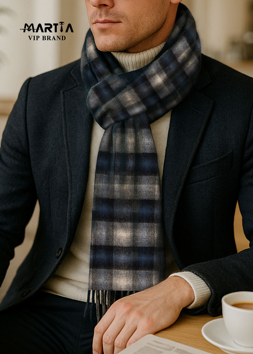 شال گردن WOOL چهارخانه ایتالیایی