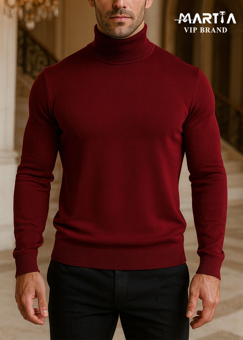 بافت یقه اسکی نخ پشمی ایتالیایی کد 119