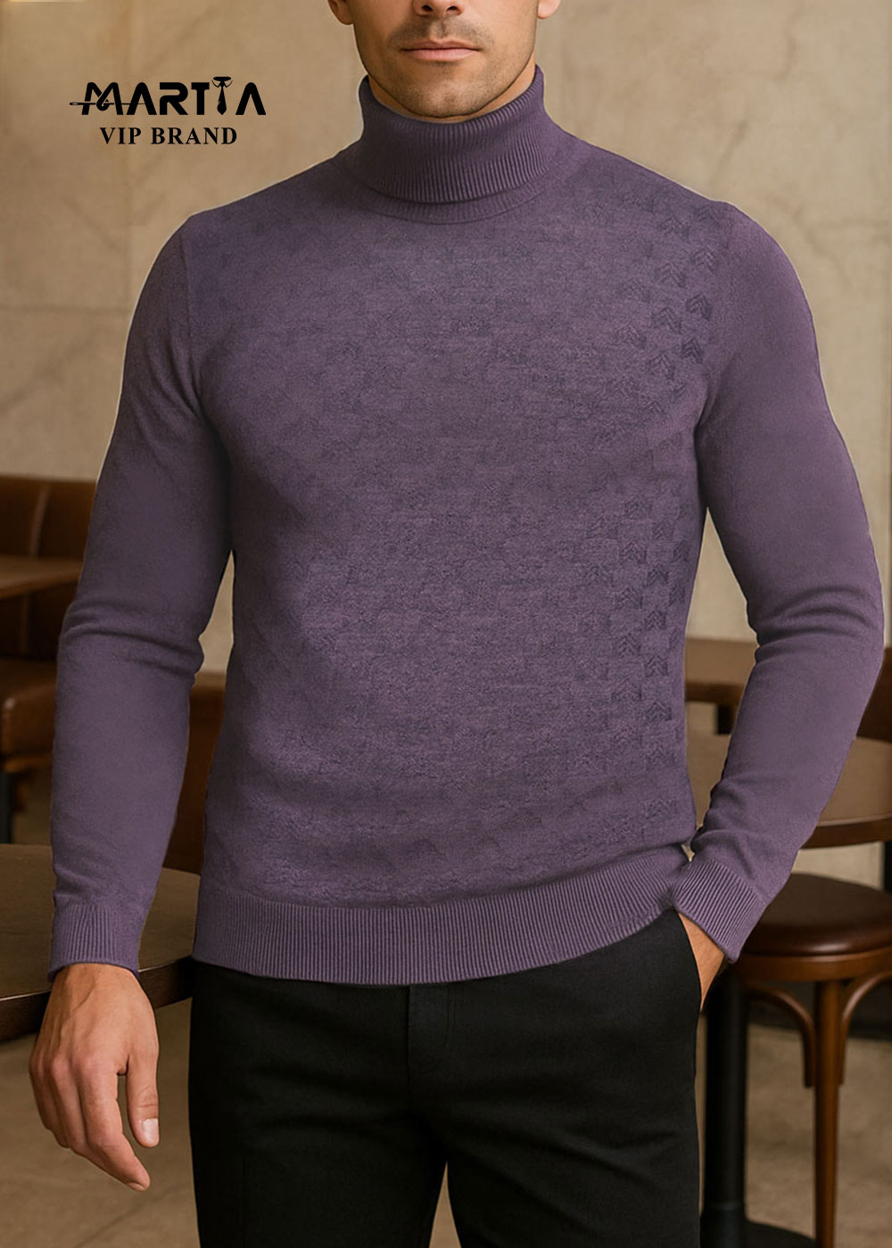 بافت یقه اسکی نخ پشمی ایتالیایی