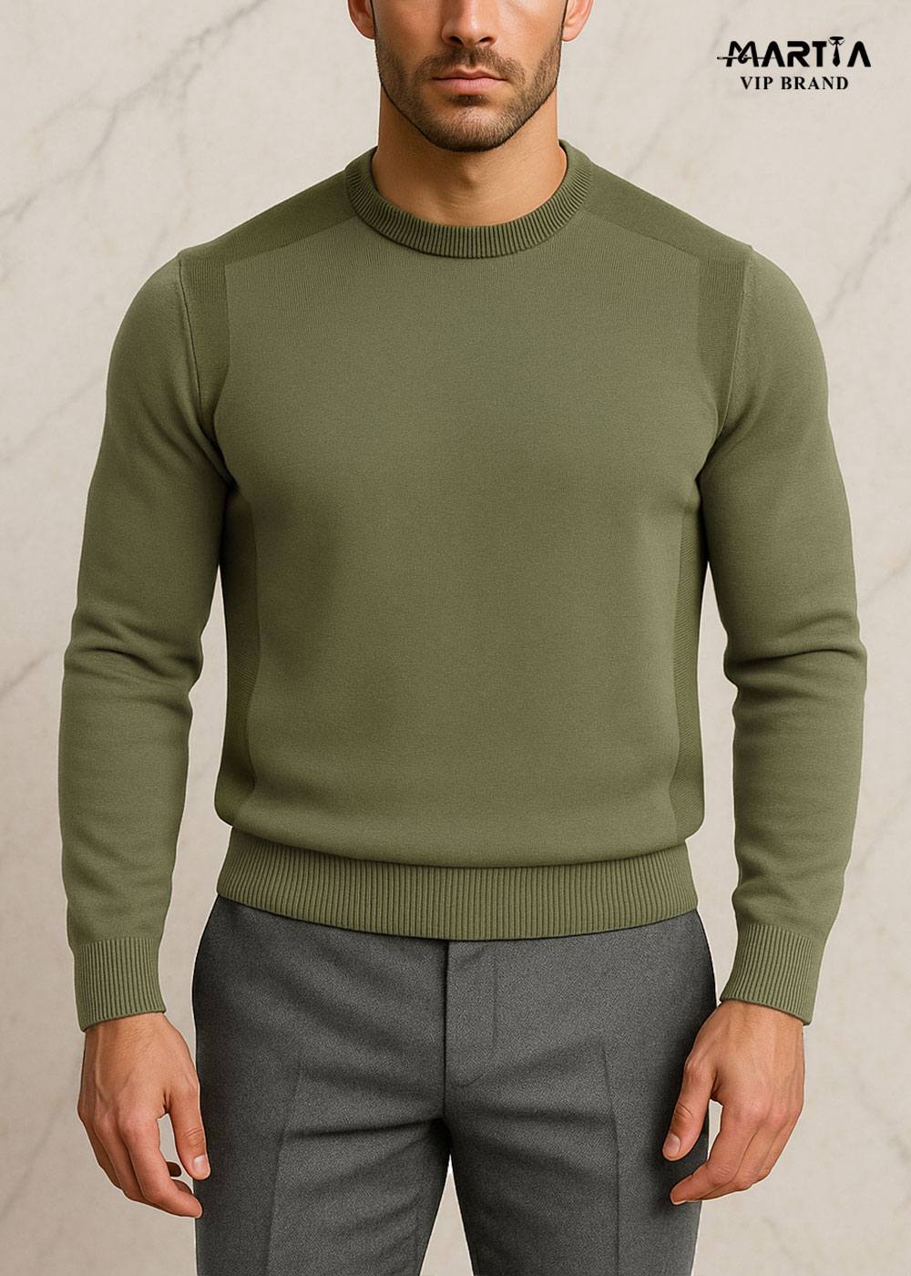 بافت یقه گرد نخ پشمی ایتالیایی کد 94