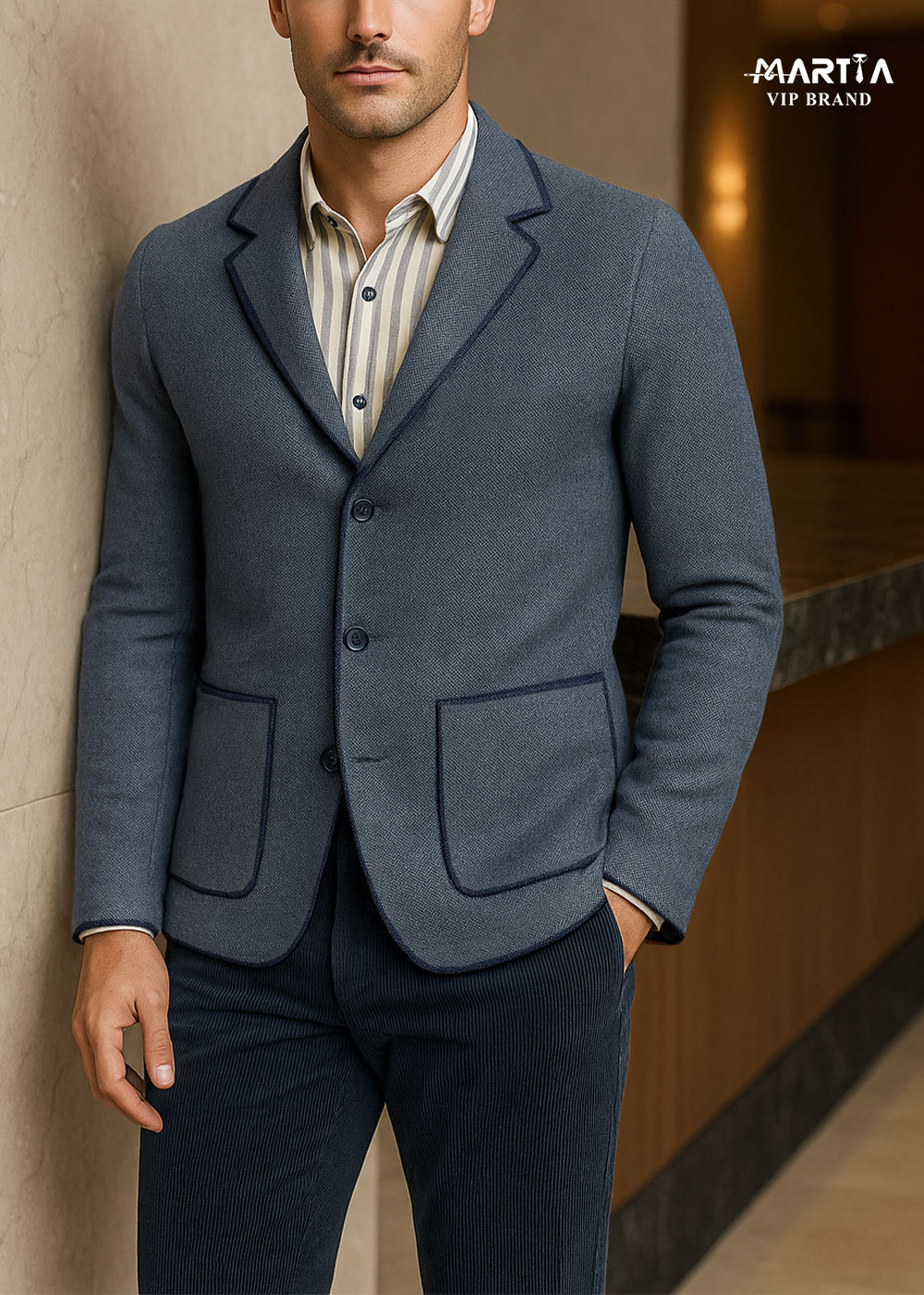 ژاکت پشمی یقه انگلیسی کد 56