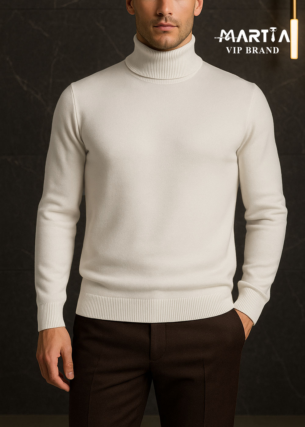 بافت یقه اسکی نخ پشمی ایتالیایی کد 117