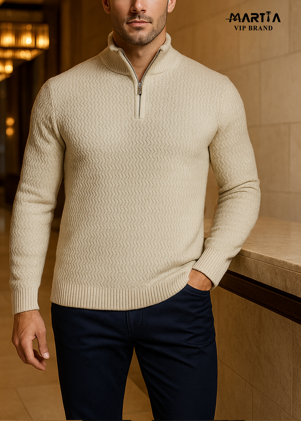 بافت نیم زیپ طرحدار کد 72