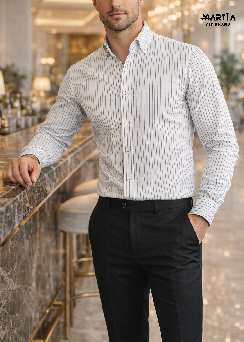 پیراهن صد درصد کتان دیپلمات کد 25