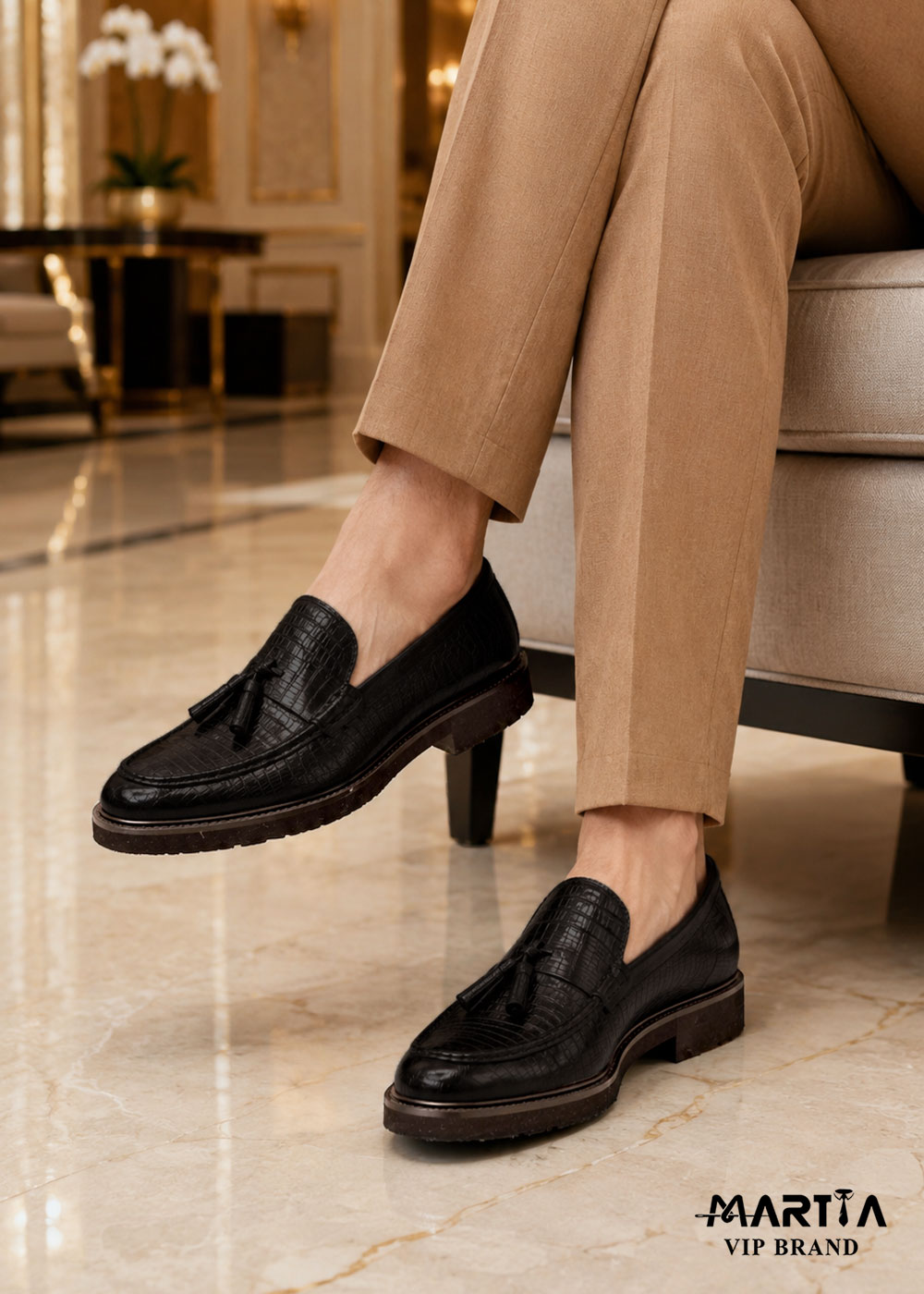 کفش تمام چرم طبیعی قهوه ای