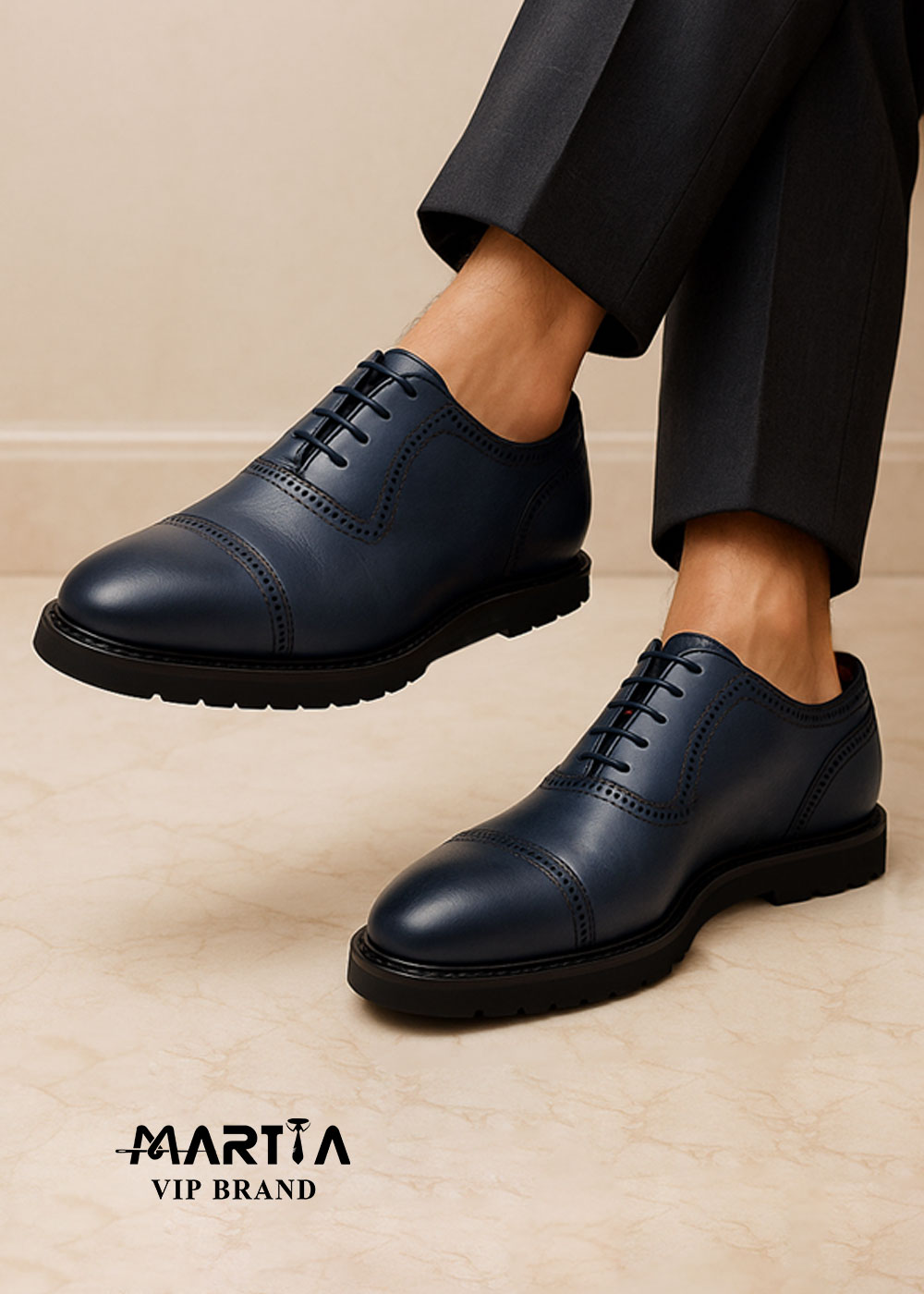 کفش چرم Oxford Brogue Cap