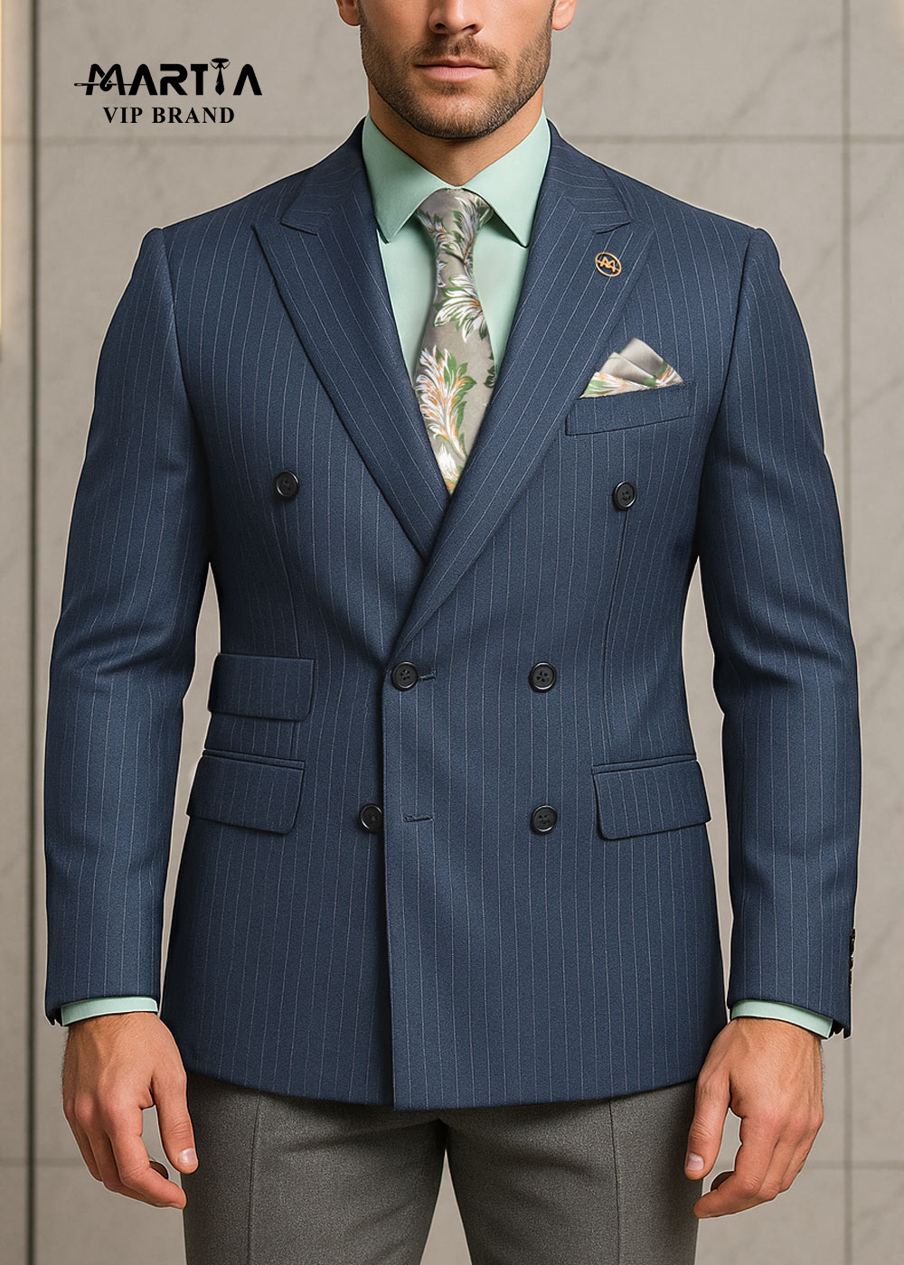 کت تک WOOL دبل برست دیپلمات