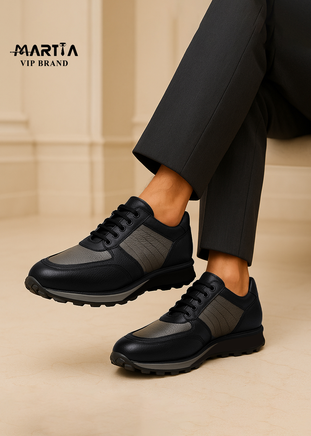 کفش اسپرت با رویه چرم گوزن و زیره از برند ایتالیایی Extralight کد 18