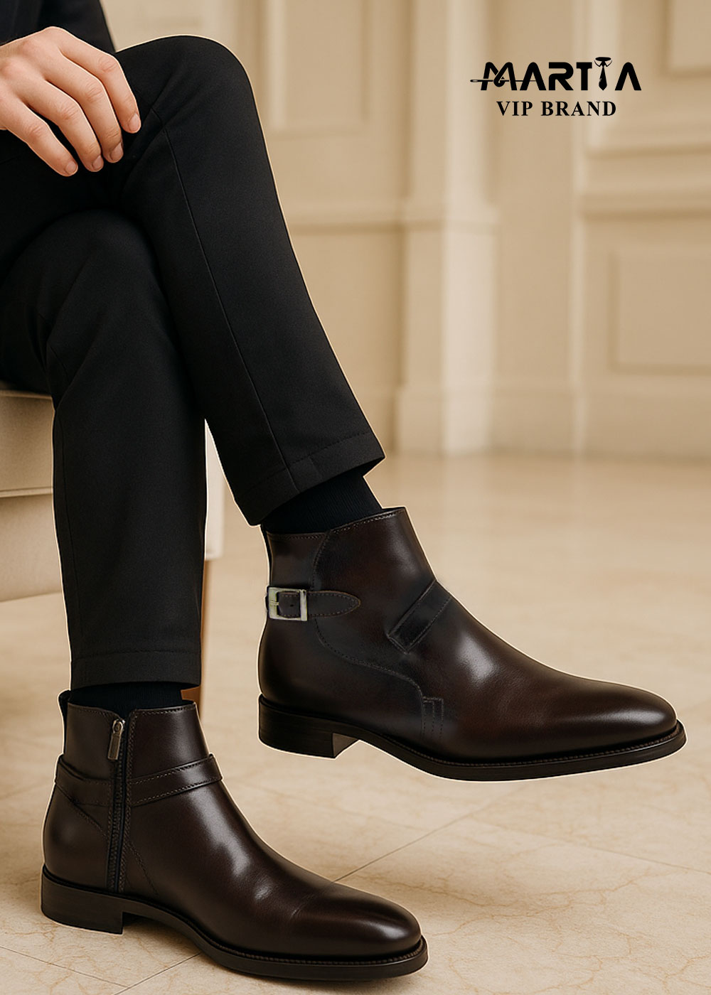 بوت تمام چرم بوفالو و زیره ایتالیایی